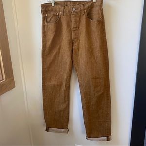 Levi’s White Oak Mills Denim jeans, rust brown